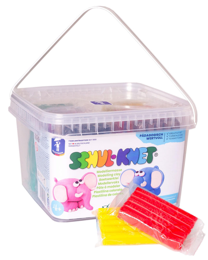 Feuchtmann SCHUL-KNET | EDU Bucket Knetset 14 x 140g Kinderknete in Stangen | vegane glutenfreie Spi