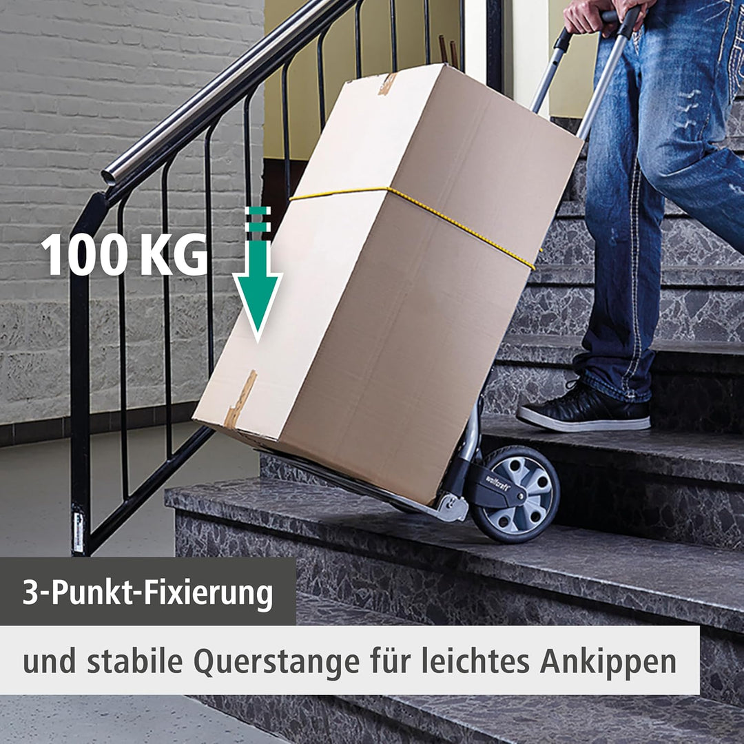 Wolfcraft TS 850 Transportsystem 5501000 / Komfortable & klappbare Sackkarre für Lasten bis zu 100 k