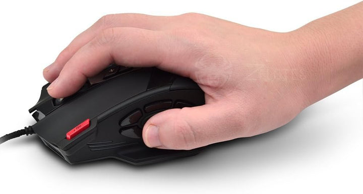 zelotes Kabelgebundene Gaming Maus mit 4000 DPI,12 programmierbarem Tasten,Verstellbarem Gewicht,RGB