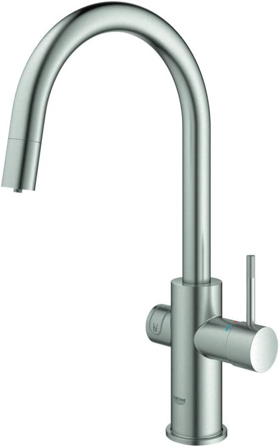GROHE Blue Home - Starter Kit (C- Auslauf, 3 gefilterte und gekühlte Wasserarten, Schwenkbereich 360
