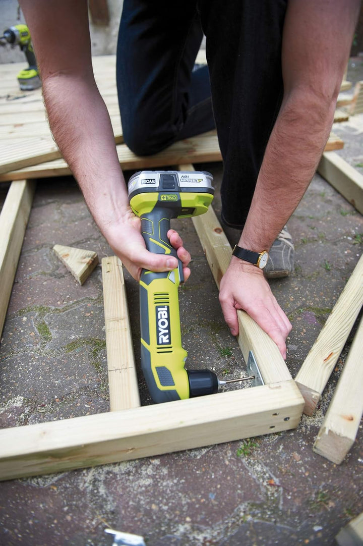 Ryobi Akku-Winkelbohrschrauber RAD1801M (ohne Akku + Ladegerät, Schnellspannbohrfutter 10 mm, LED-Be