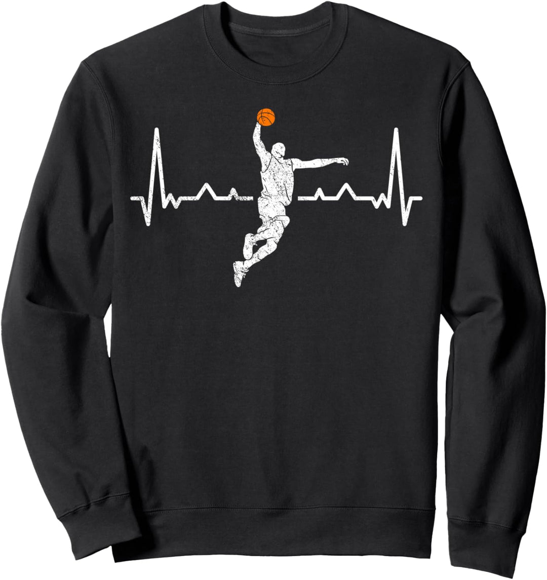 Basketballspieler Herzschlag Baller Coach Herren Basketball Fan Sweatshirt