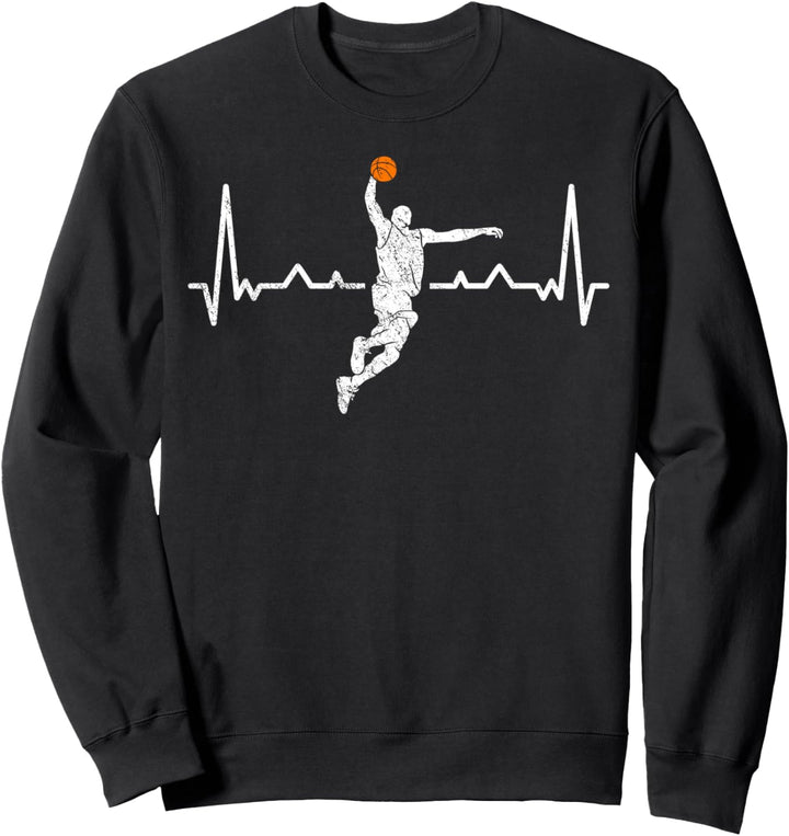 Basketballspieler Herzschlag Baller Coach Herren Basketball Fan Sweatshirt