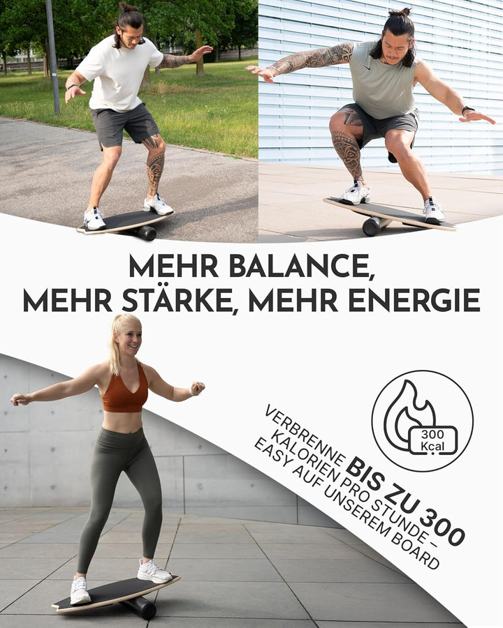 NEOLYMP Balance Board Holz – Gleichgewichtstrainer für Erwachsene & Kinder – rutschfest & bis 210kg