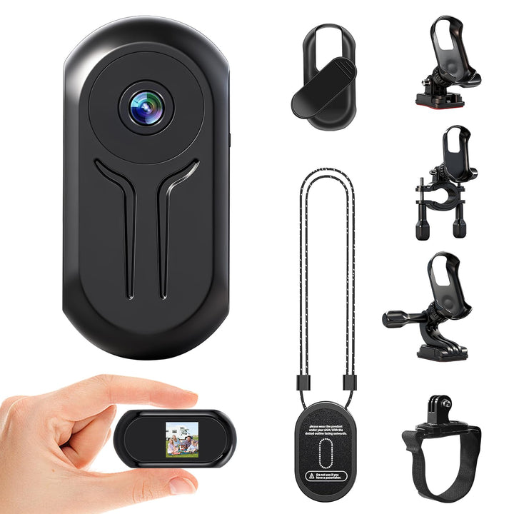 Mini Action Kamera,1080P HD Mini Bodycam mit Anzeige,360 ° Tragbare Action Cam mit Magnetisches Schl