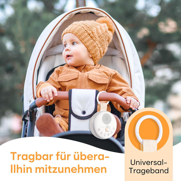 Easy@Home White Noise Maschine Baby - Tragbare Einschlafhilfe mit 34 beruhigenden Klängen Weisses Ra