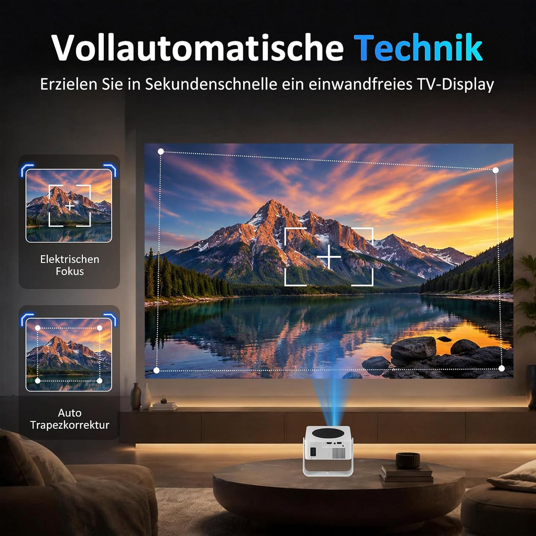 2026 Neuer Smart Mini Beamer Integrierte APP, Android 13, Full HD 1080P, unterstützt 4K-Decodierung,