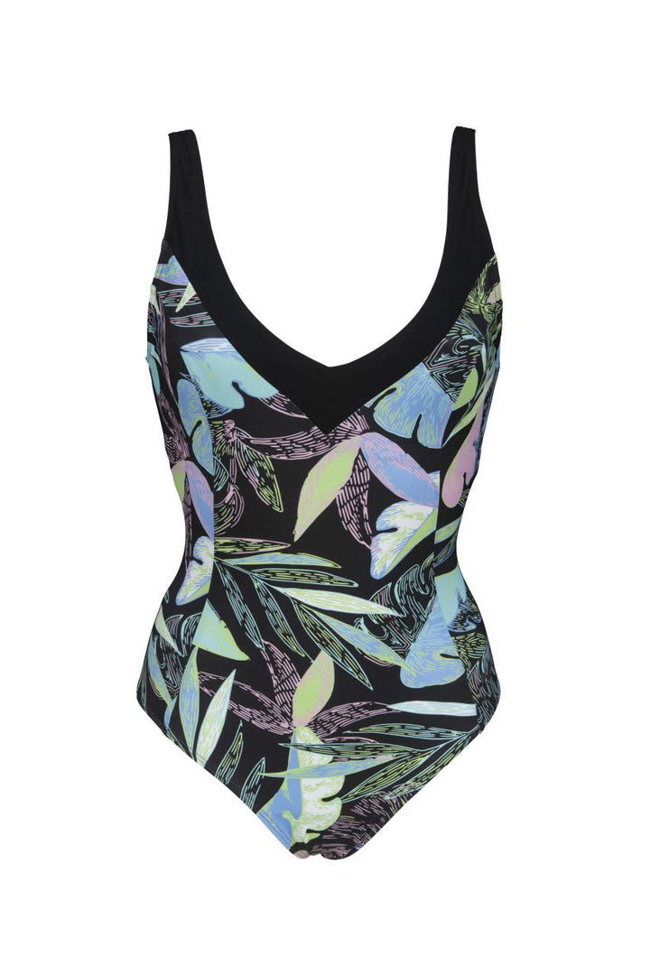 ARENA Damen W Cecilia Wing Back One Piece One Piece Swimsuit (1er Pack) 36 Black Multi-black, 36 Bla