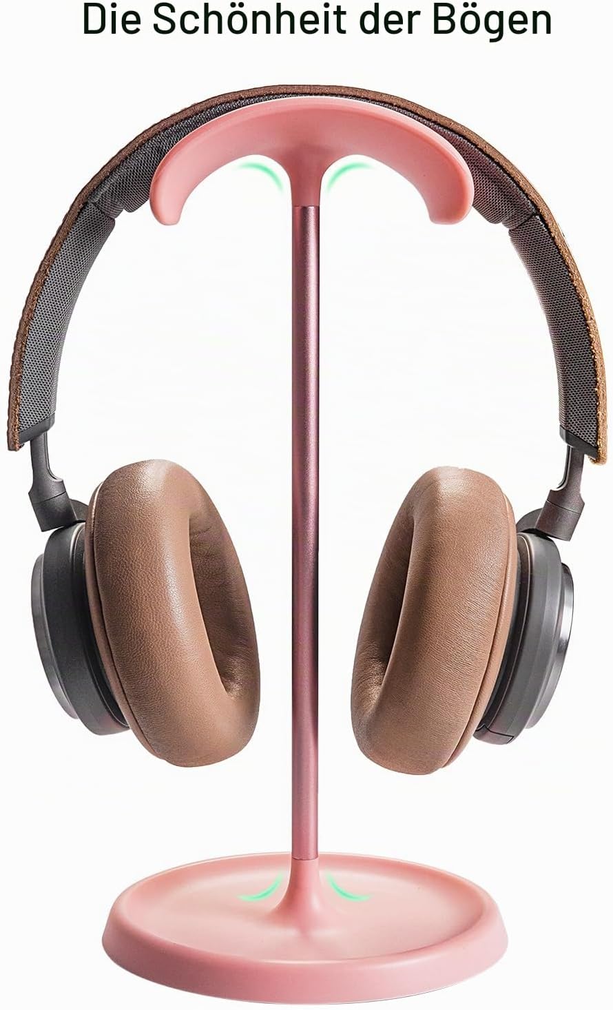 Kopfhörer Ständer, Gebogener Headset Halterung mit Ablagefach, Schwere Basis Gaming Kopfhörer Halter