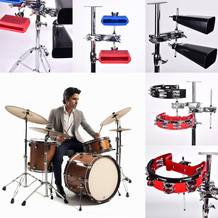 Drum Set Verbindungsklemme Halter Cowbell Kuhglocke Halter Percussionshalter Halteklammer Eisen Perk