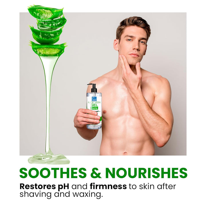 Aloe-Vera-Gel 1000 ml aus Bio-Pflanzen der Kanarischen Inseln, Skincare Babys und Haustiere, Frische