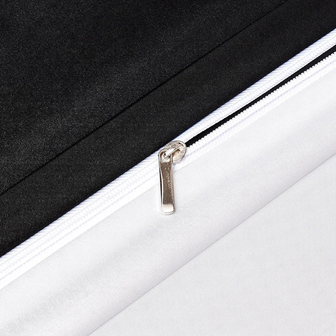 YASMENG Satin Bettwäsche 135x200 Schwarz Weiss Wendebettwäsche Set Modern Deluxe Elegant Bettbezug S
