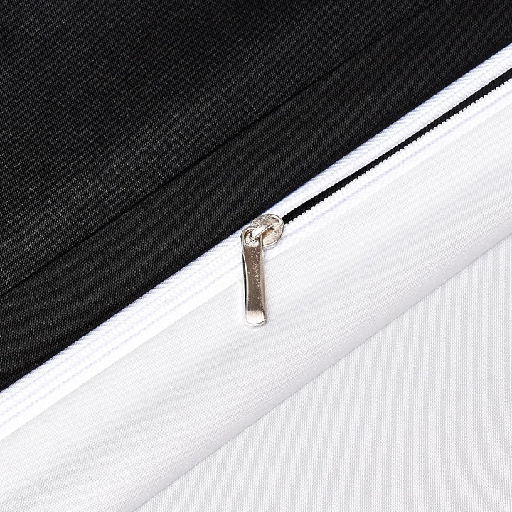 YASMENG Satin Bettwäsche 155x220 Schwarz Weiss Wendebettwäsche Set Modern Elegant Luxus Bettbezug Se