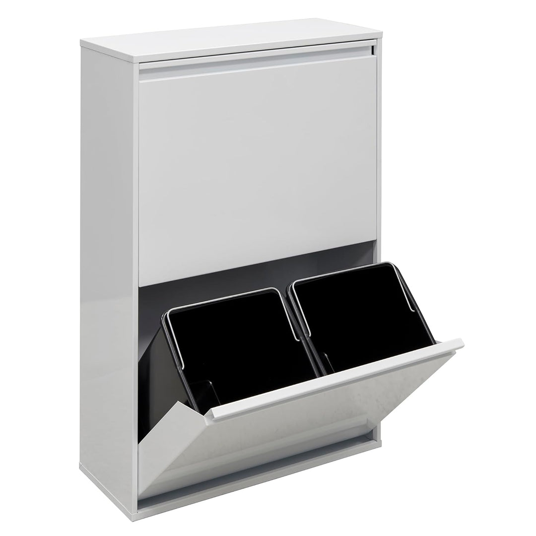 ARREGUI Basic CR601-B2 Mülltrennsystem aus Stahl | 4 Fächer Mülleimer für die Küche | 1 Extra Grosse