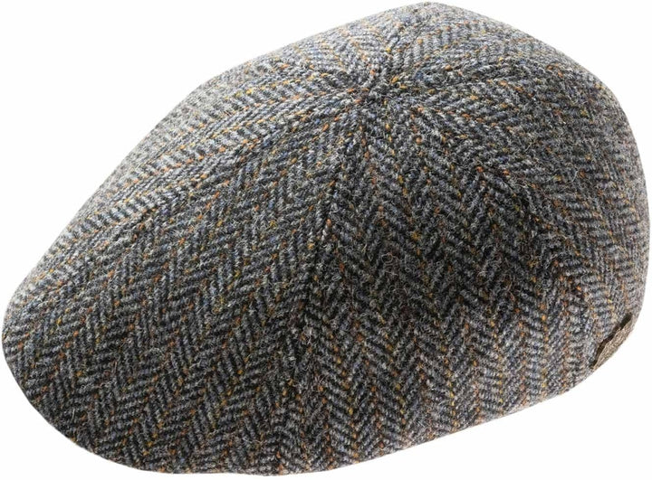 Stetson Texas Harris Tweed Flatcap Schirmmütze Schiebermütze Wollcap Herren - Made in Germany mit Sc