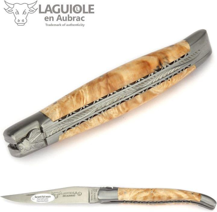 Laguiole en Aubrac Taschenmesser L0712NWIF 12 cm Doppelplatine, Griffschalen Rosskastanie, Klinge 10