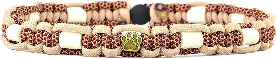 EM Keramik Hunde-Halsband aus US-Paracord – handgeknüpft, verstellbar mit Kordelstopper – Grössen 15