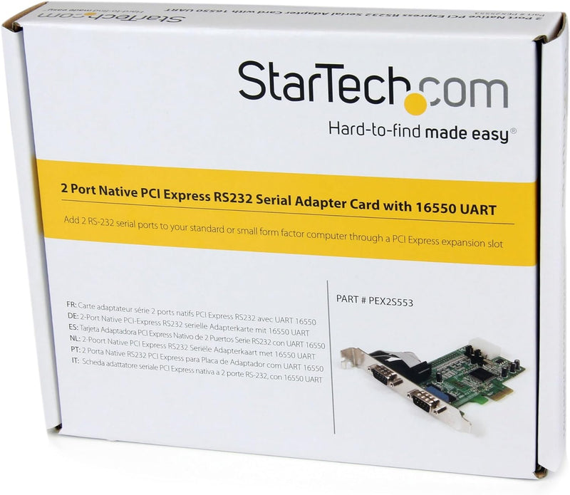 StarTech.com 2 Port Seriell RS232 PCI Express Schnittstellenkarte mit 16550 UART, 2 Port