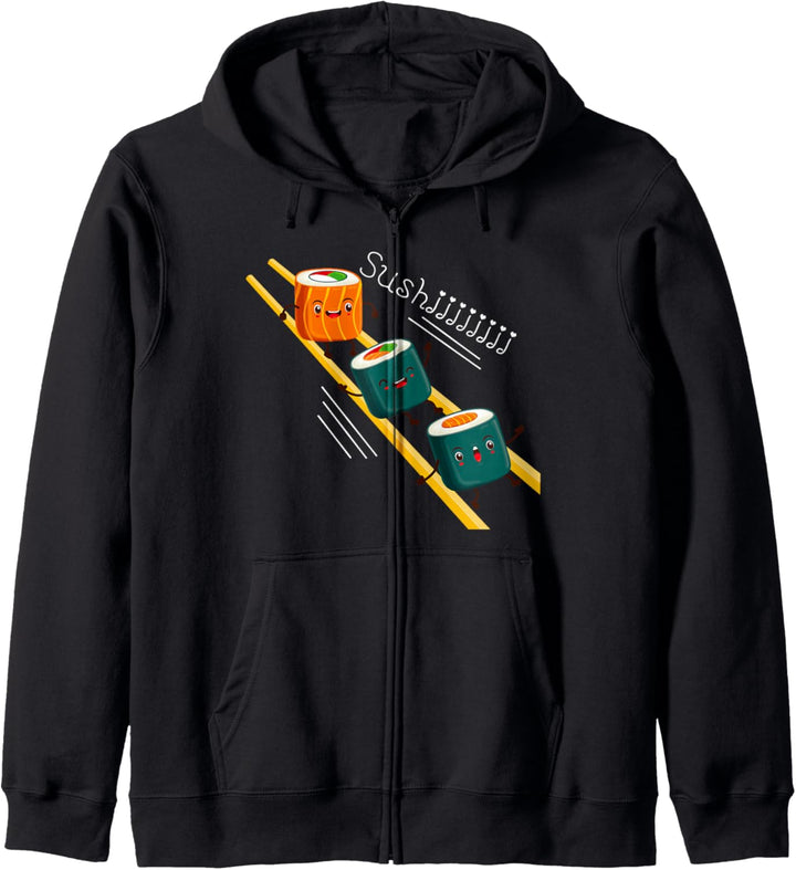 Funny Happy Cute Sushi Anime character Kawaii Japaneses Food Kapuzenjacke