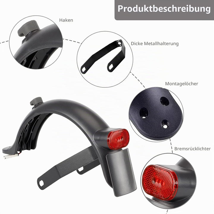 Elektroroller Hinterer Kotflügel Scooter Schutzblech Hinten Elektroroller Kotflügel Ersatzsatz Verbe