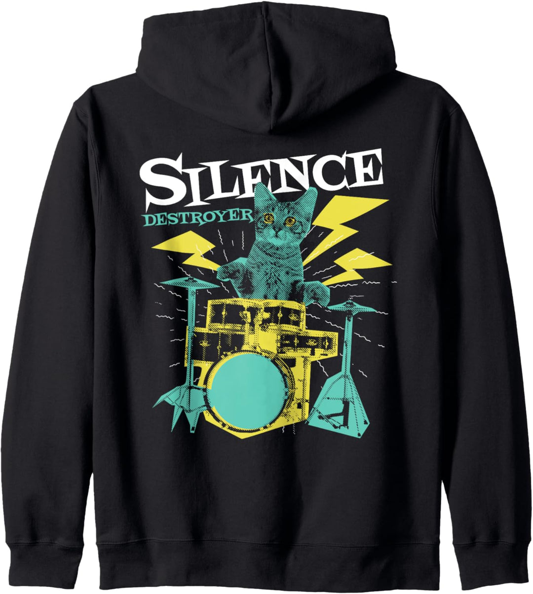Schlagzeuger Schlagzeug Percussionist Percussion Silence Destroyer Cat Kapuzenjacke