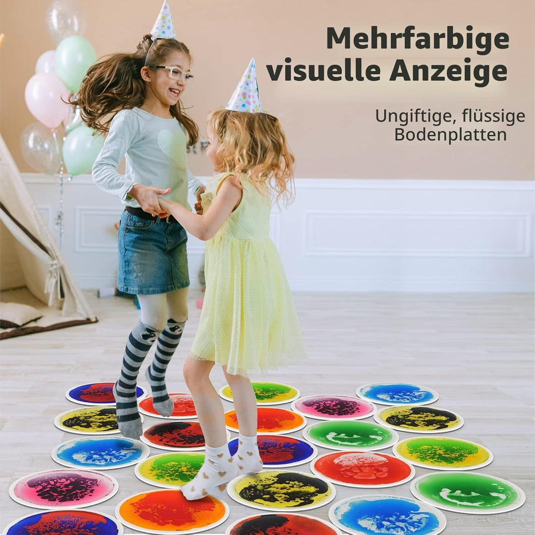 Art3d 9 stück runde sensorische Bodenfliesen für Kinder Kleinkinder und Kinder Bunte flüssige sensor
