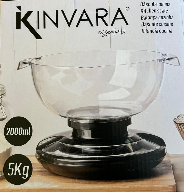 Mechanische Küchenwaage mit 2-Liter-Messbehälter, Kapazität bis zu 5 kg, analoge Waage, leicht zu le
