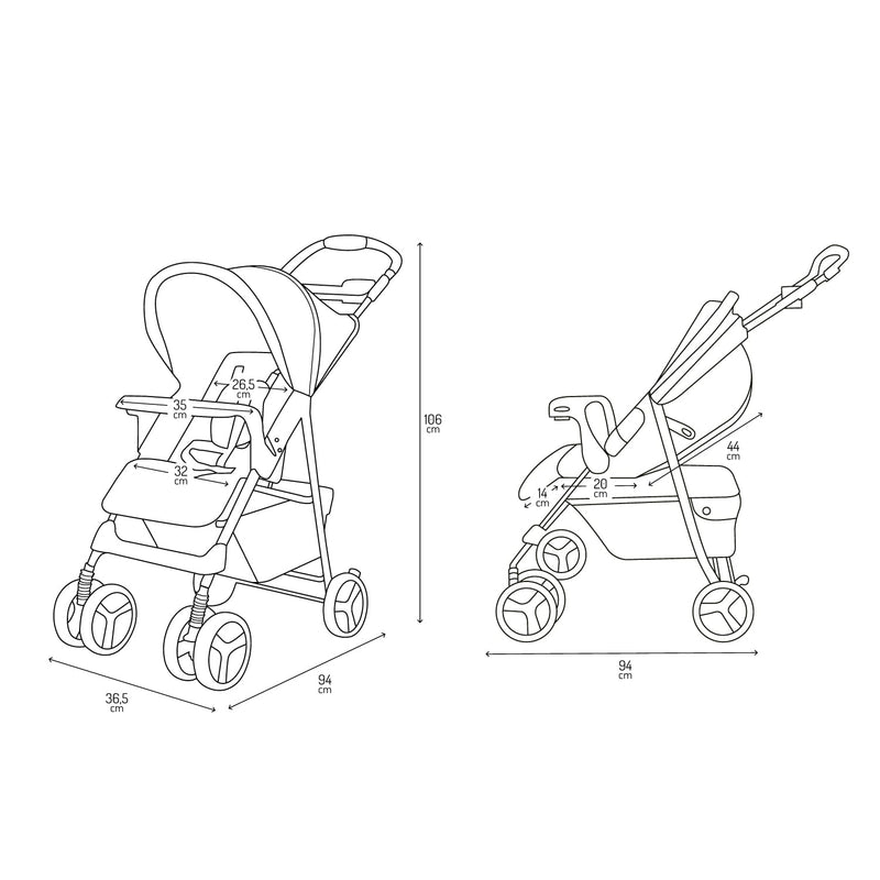 MoMi ISLA Kinderbuggy, Kinderwagen ab dem 1. Lebensmonat, bis 15 kg Körpergewicht, 5-Punkt-Sicherhei