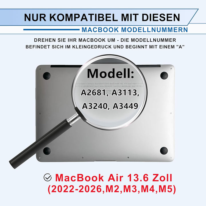 Magnetischer Blickschutzfolie für Macbook Air 13,6 Zoll (2022–2025, M2, M3, M4), Abnehmbarer Sichtsc