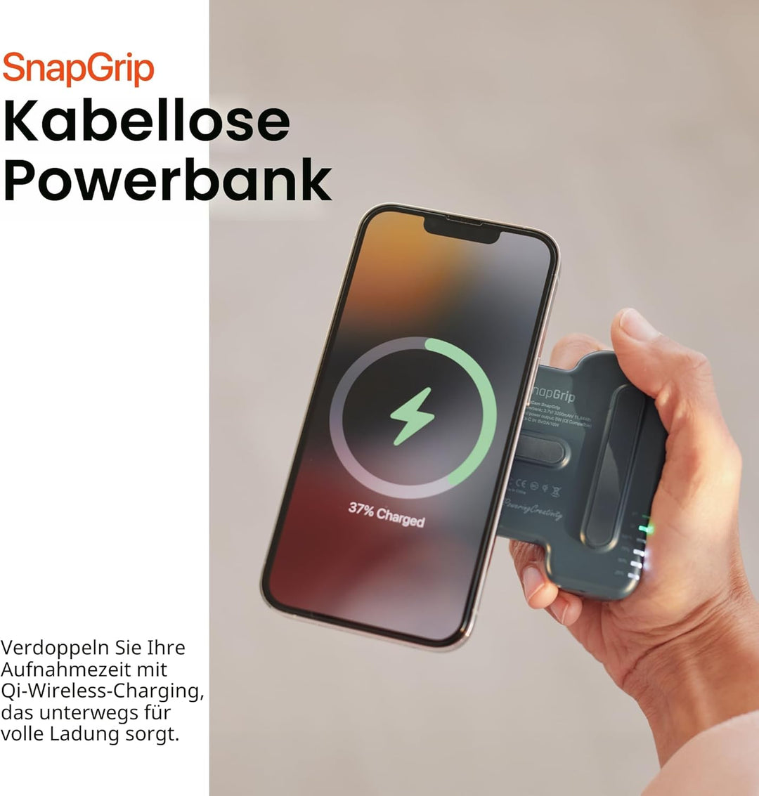 ShiftCam SnapGrip – mobiler Batteriegriff mit kabellosem Auslöser – magnetische Halterung lässt Sich