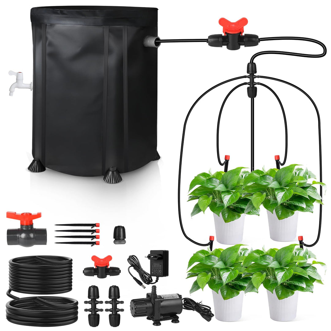 SWAWIS Automatische Bewässerung Bewässerungssystem Zimmerpflanzen 50L mit 25-Watt Wasserpumpe, 8 Tro