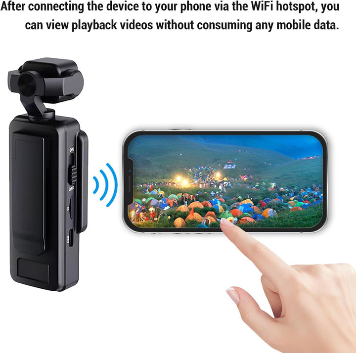 1080P Vlog Kamera mit um 270° drehbarem Objektiv, Digitaler Bildstabilisierung und 1,53-Zoll-Bildsch