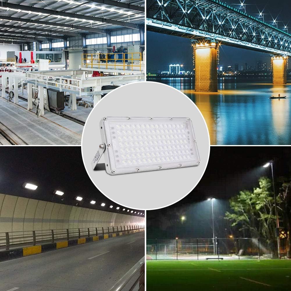 Sararoom 2 Pack LED Strahler Aussen 100W, 10000LM Superhell LED Scheinwerfer, 6500K Kaltweiss LED Fl