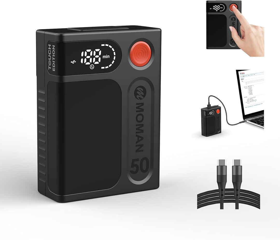 V-Mount Akku, Moman Power 50 Touch Klein V-Lock Batterie 50Wh/3450mAh mit Berührungstaste&LED Bildsc