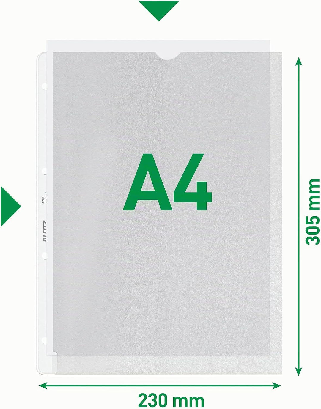 Leitz Prospekthülle, A4, PP, genarbt, dokumentenecht, farblos (100 Stück)