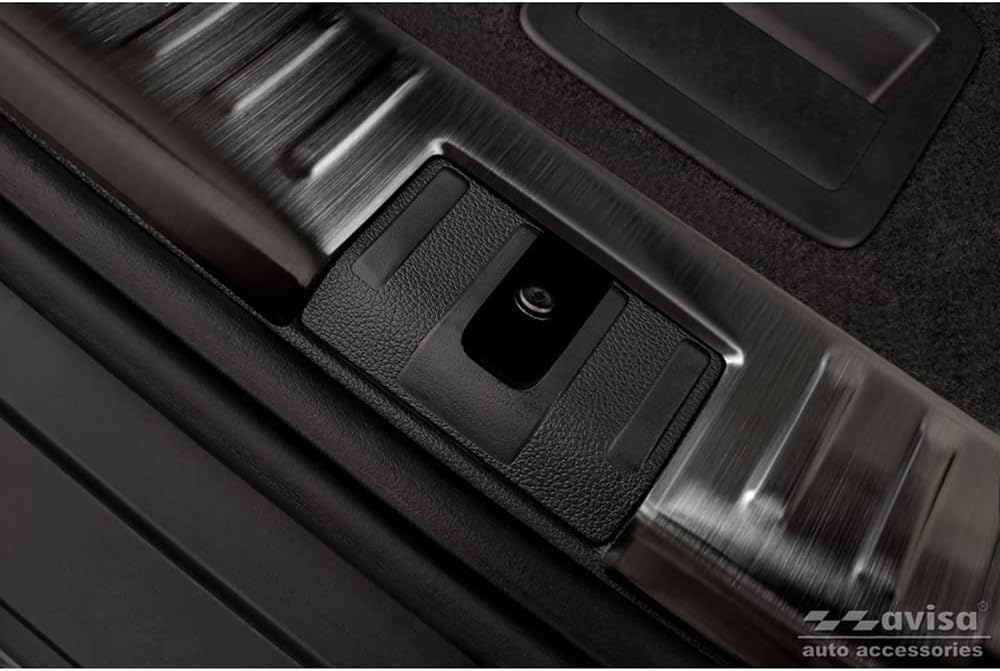 Avisa Schwarz Edelstahl Innere Heckstossstangenschutz kompatibel mit Skoda Kodiaq 2017-2021 & Faceli