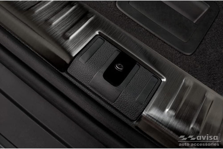 Avisa Schwarz Edelstahl Innere Heckstossstangenschutz kompatibel mit Skoda Kodiaq 2017-2021 & Faceli