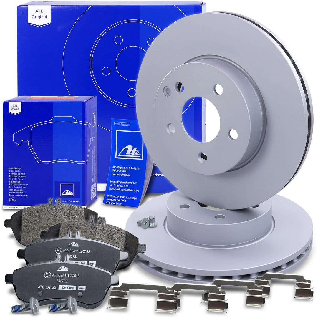 ATE Bremsenset Vorderachse inkl. Bremsscheiben vorne Ø 295 mm belüftet und Bremsbeläge vorne Kompati
