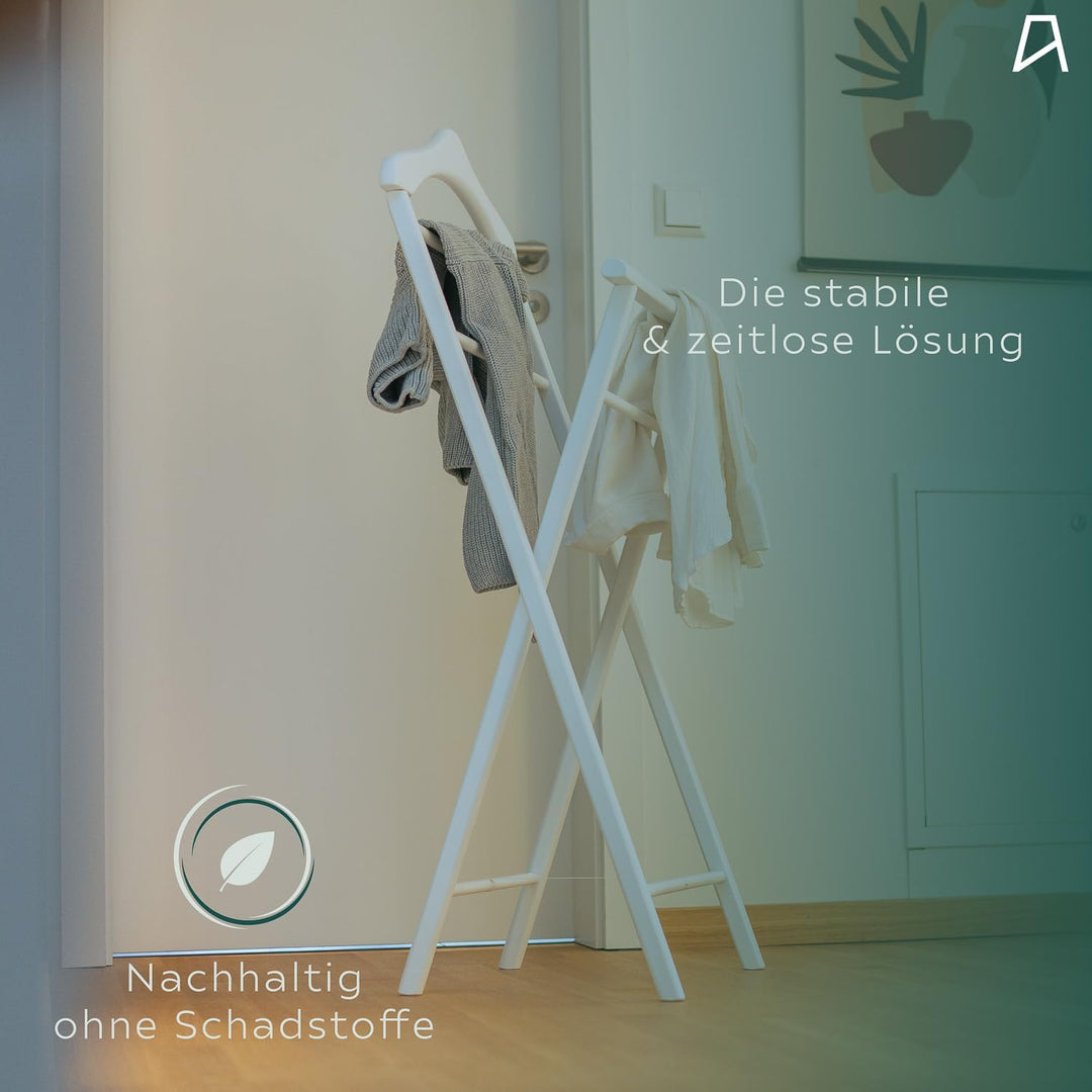 Herrendiener aus Massivholz – 2er Set fertig montierter Kleiderbutler &amp; Stummer Diener – stabiler St
