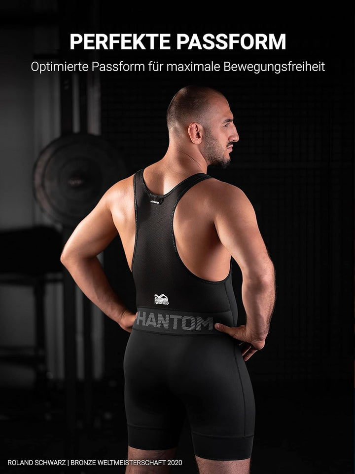 Phantom Athletics Ringertrikot Storm - Wrestling Ringeranzug Herren XL Storm - Schwarz, XL Storm - S
