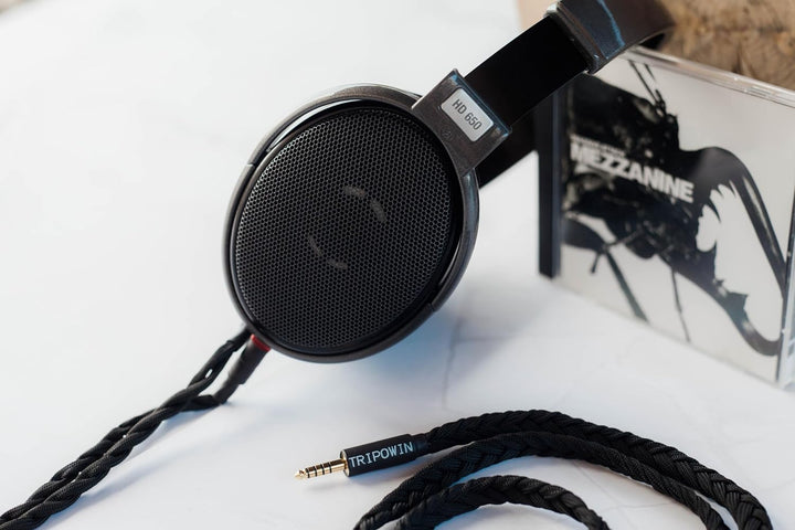 Linsoul Tripowin GranVia Upgraded OFC hohe Reinheit Kopfhörer Audio-Ersatzkabel, 1.5m Länge, HD650 K