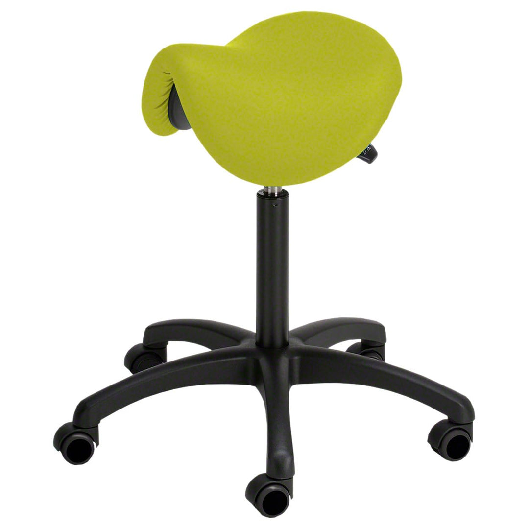 Sport-Tec Sattelhocker Standard mit Polster und Rollen, Rollhocker, Arbeitshocker Limone, Limone