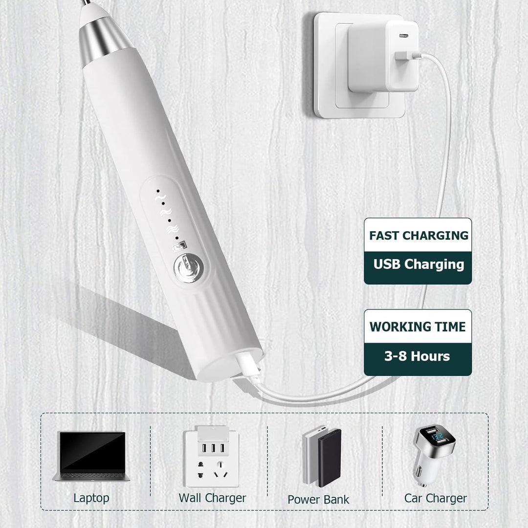 Elektrischer Milchaufschäumer Stab USB-wiederaufladbar 3 Einstellbare, 2 Schneebesen, Ständer Shaker