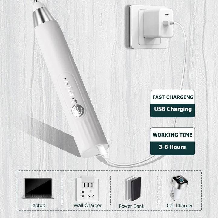Elektrischer Milchaufschäumer Stab USB-wiederaufladbar 3 Einstellbare, 2 Schneebesen, Ständer Shaker
