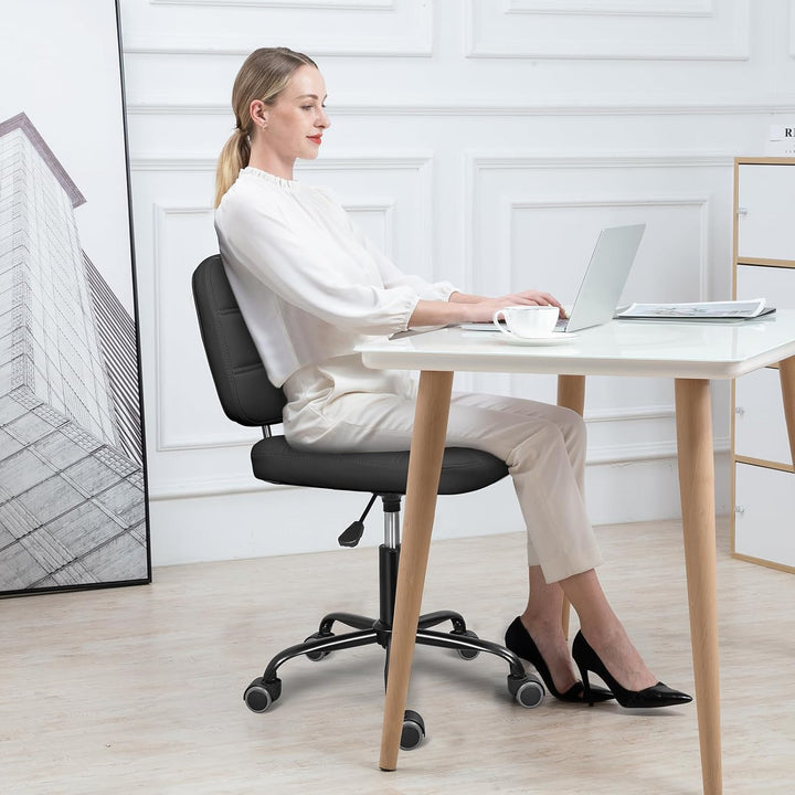 Leader Accessories Schreibtischstuhl höhenverstellbarer Bürostuhl ergonomischer Drehstuhl ohne Armle