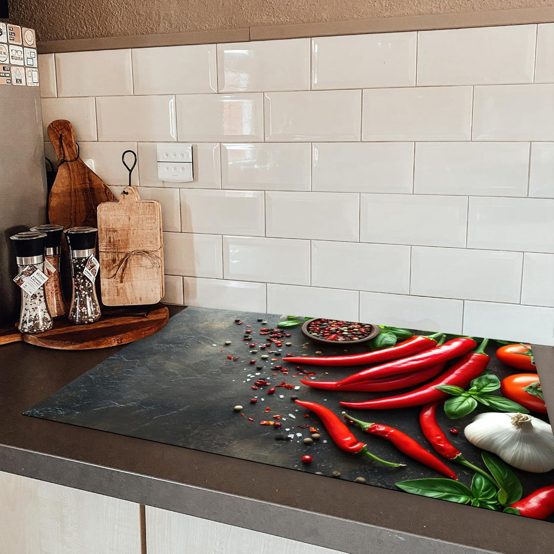 KitchenYeah© Herdabdeckplatte Einteilig Küche Herdabdeckung Induktionsfeld Ceranfeld Herdabdeckplatt