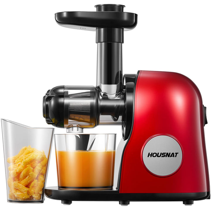 Slow Juicer Entsafter, HOUSNAT Entsafter Gemüse und Obst, Profi Entsafter mit Ruhigem Motor │Umkehrf