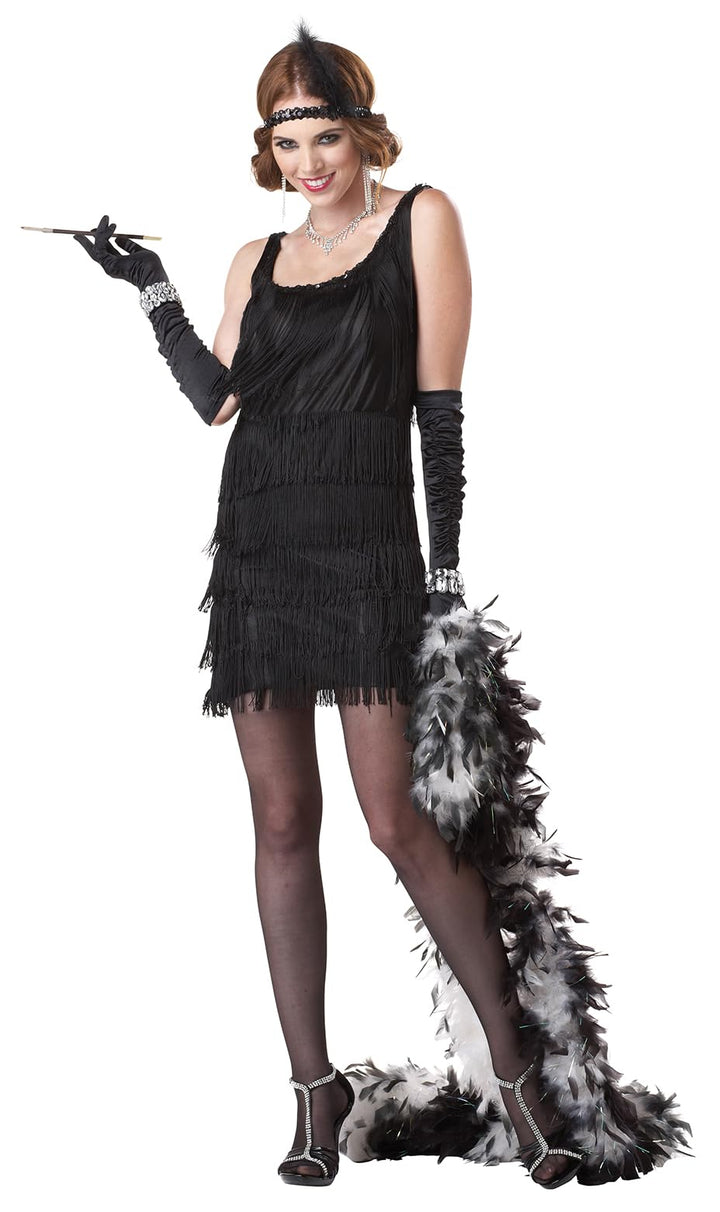 20er Charleston Kostüm für Damen schwarz - Schwarz, L