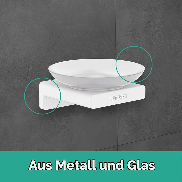 hansgrohe Seifenschale AddStoris, Seifenablage, Mattweiss Mattweiss Schale, Mattweiss Schale