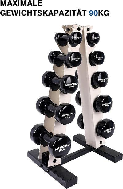 MENCIRO A-Rahmen Hantelständer Nur Ständer, 5-Tier Stahl Gewicht Kurzhantel Rack für Hanteln, Gewich